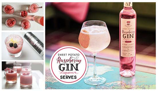 raspberry gin, raspberry, fruit liqueur, sweet potato spirit, sweet potato raspberry gin, raspberry cocktail