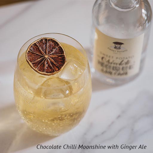 Chocolate Chilli Mooshine With Ginger Ale serve